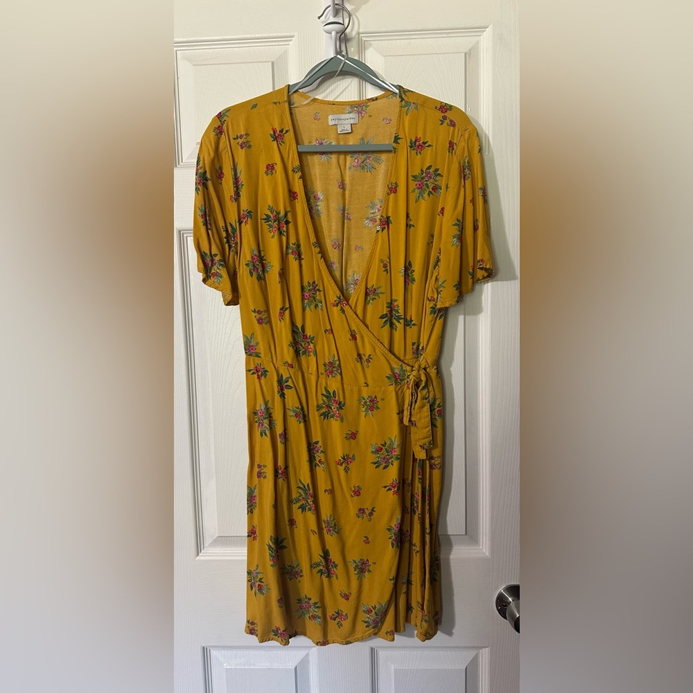 Yellow Gold Flutter Sleeve Midi Sundress
